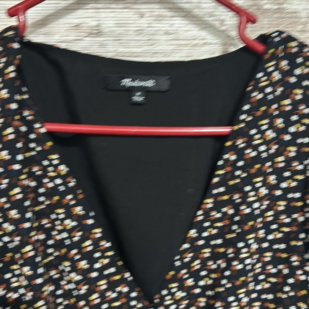 Madewell Black and White Floral Mini Dress - Picture 5 of 9